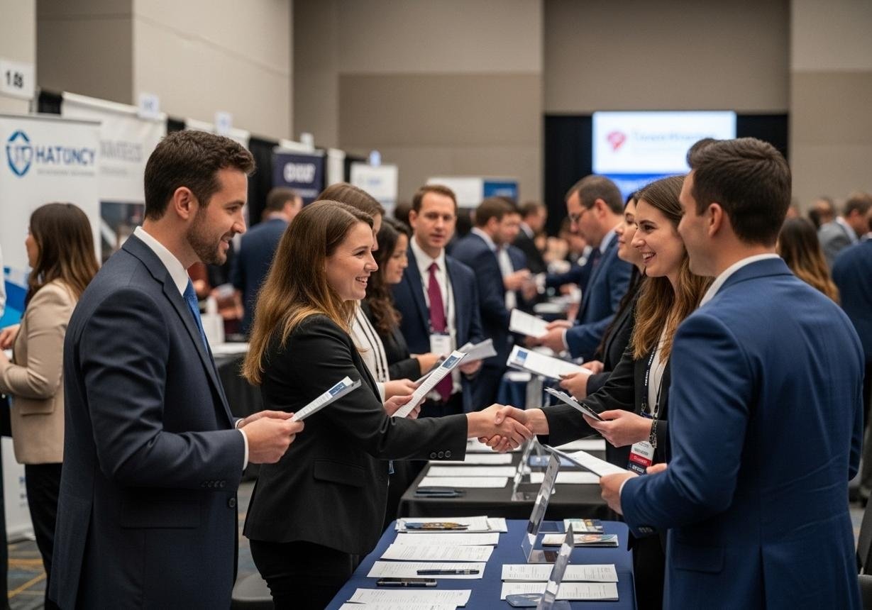 Professionals networking at the conference